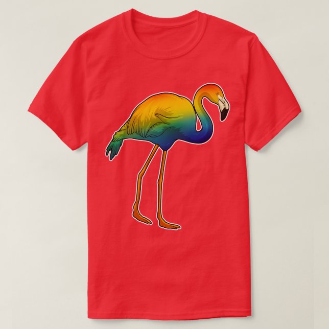 T-shirt Arc-en-ciel flamant rose (Design devant)