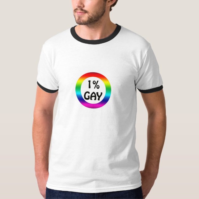 T-shirt Arc-en-ciel gai de 1% par PercentGay.com (Devant)