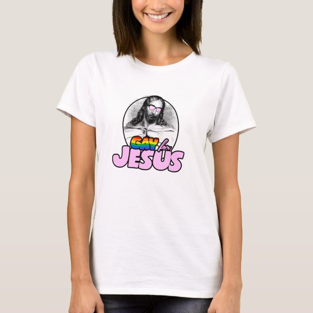 T-shirt Arc-en-ciel Gay pour Jésus (Devant)