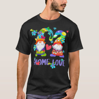 T-shirt Arc-en-ciel Gnome montre l'amour du coeur pour le 