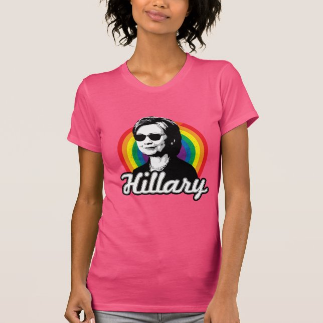 T-shirt Arc-en-ciel Hillary Clinton 2016 - Clinton frais - (Devant)
