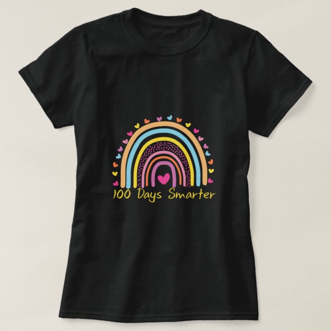 T-shirt Arc-en-ciel intelligent de 100 jours (Design devant)