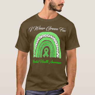 T-shirt Arc-en-ciel Je Porte Le Vert Pour La Sensibilisati