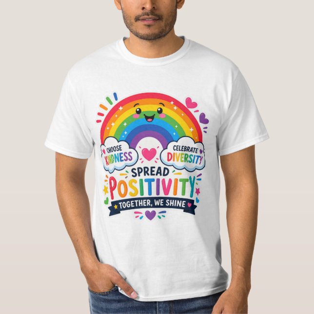 T-Shirt Arc-en-Ciel Joie de Vivre & Diversité (Devant)