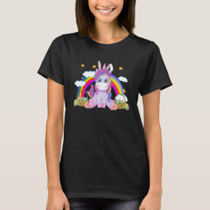 T-shirt Arc en ciel Lapin de Pâques Unicorne OEufs de Pâqu