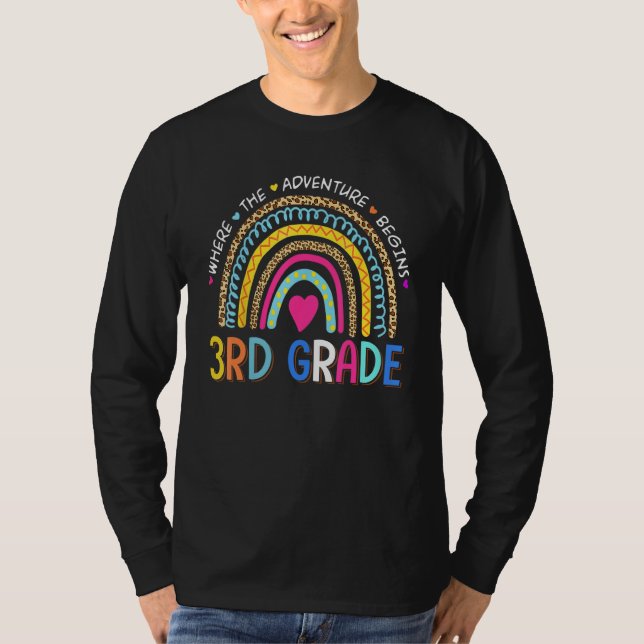 T-shirt Arc-en-ciel léopard 3e année où l'aventure comm (Devant)