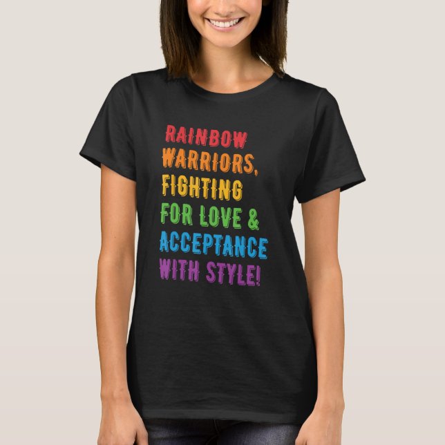 T-shirt Arc-En-Ciel Lutte Pour L'Amour Avec Style Gay (Devant)