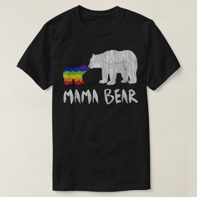 T-shirt Arc en ciel Mama Ours toujours pour l'amour Fierté (Design devant)