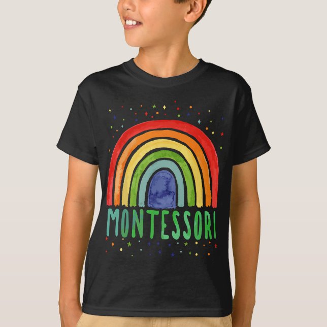 T-shirt Arc-en-ciel Montessori Pour Enseignants Montessori (Devant)