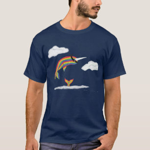 T-shirt Arc-en-ciel Ninja Narwhal