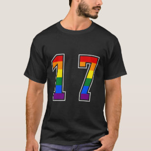 T-shirt Arc-en-ciel numéro 17 Équipe junior numérotée Unif