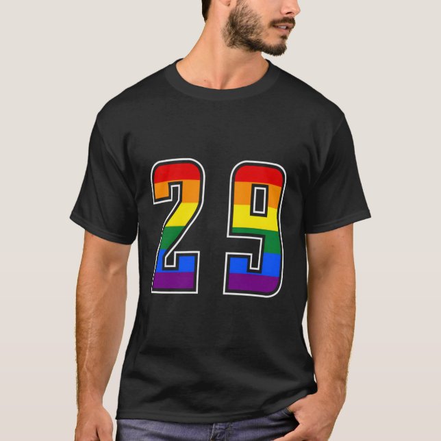 T-shirt Arc-en-ciel Numéro 29 de l'équipe Junior Numéroté  (Devant)