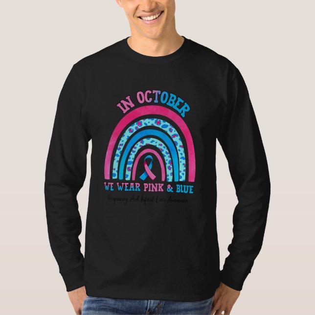T-shirt Arc-En-Ciel Octobre Nous Portons La Grossesse Rose (Devant)