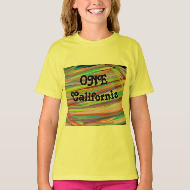 T-shirt Arc-en-ciel ombragé art abstrait Une californie (Devant)