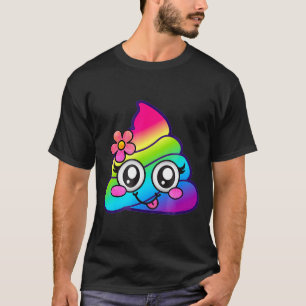 T-shirt Arc-en-ciel Op Emoji Licorne Mignonne O Fleur Idio