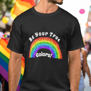 T-shirt Arc-en-ciel Paillettes Fierté LGBT soyez vos vraie