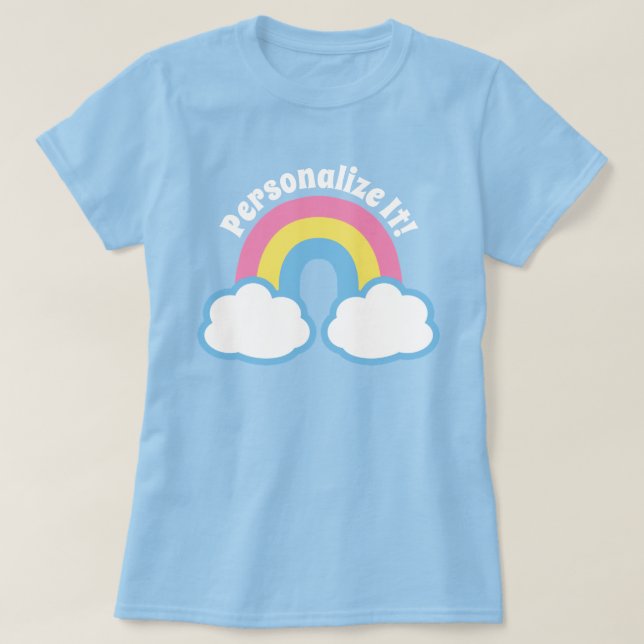 T-shirt arc-en-ciel rétro (Design devant)