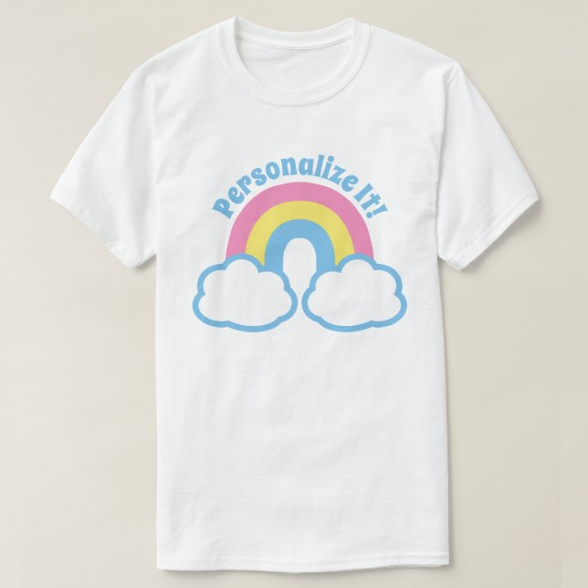 T-shirt arc-en-ciel rétro (Design devant)