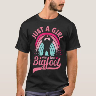 T-shirt Arc-en-ciel Rétro Juste Une Fille Qui Aime Bigfoot