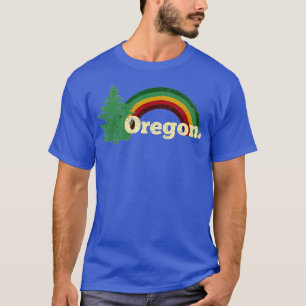 T-shirt Arc-en-ciel rétro Vintage de l'Oregon en détresse