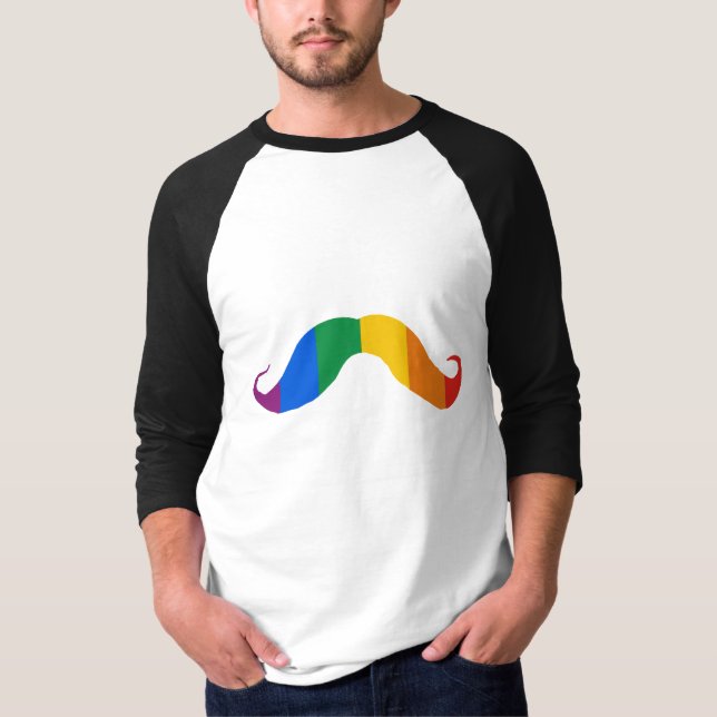 T-shirt Arc-en-ciel Stache (Devant)