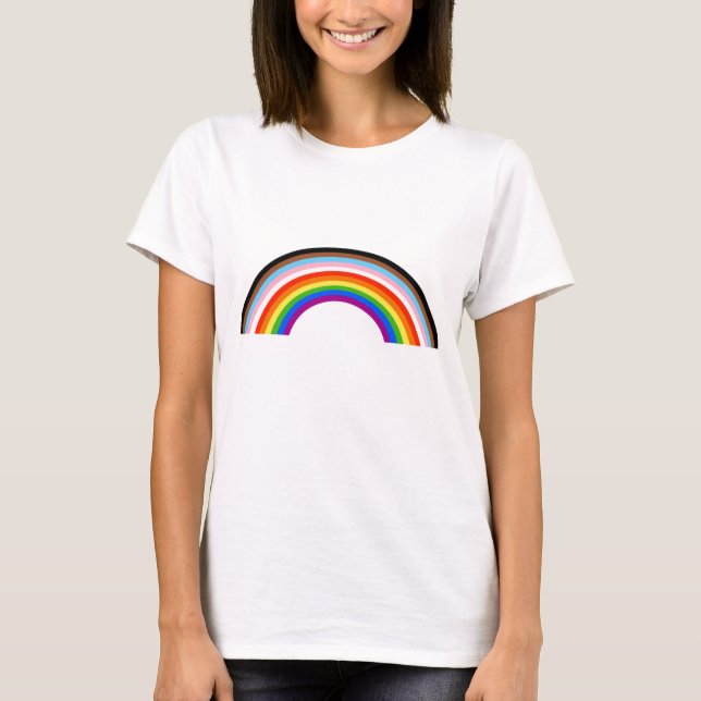 T-shirt Arc-en-ciel strié de la fierté Progress (Devant)