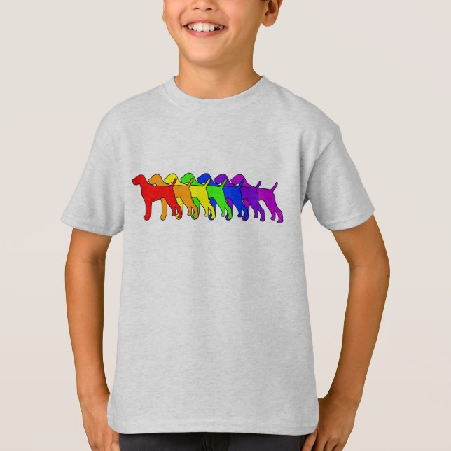T-shirt Arc-en-ciel Vizsla (Devant)