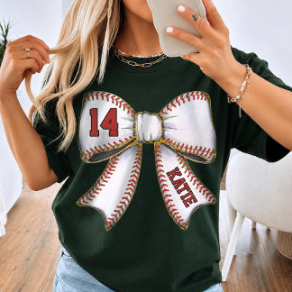 T-shirt Arc en ruban personnalisé pour maman de baseball v