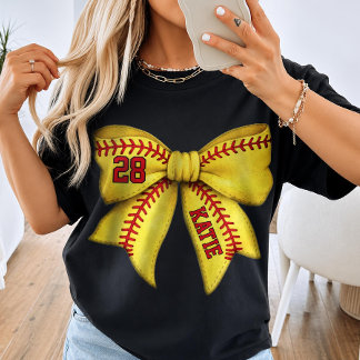 T-shirt Arc personnalisé de maman de softball avec nom et