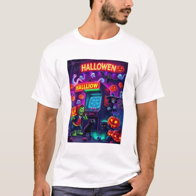 T-shirt Arcade de Monstres d'Halloween (Devant)
