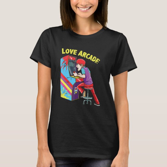 T-shirt Arcade Game Machine Retro Gaming 80s Oldschool Gam (Devant)