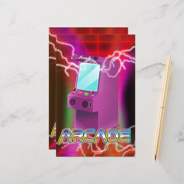 T-shirt arcade rétro des années 1980 (Devant/Arrière en situation)