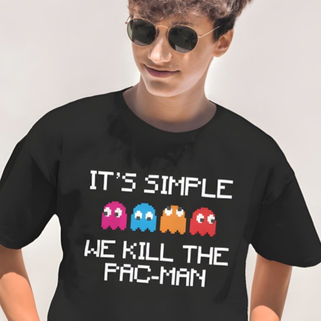 T-shirt Arcade Rétro Showdown (Retro gamer t-shirt – funny “We kill the Pac-Man” design for 80s arcade and geek humor fans)