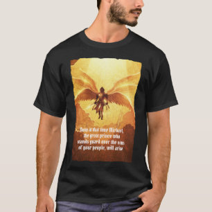 T-shirt Archange Michel Six Ailes Verset Biblique Noir