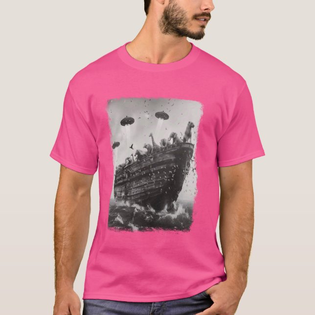 T-shirt Arche de Noah Christian UFO Alien Extraterrestrial (Devant)