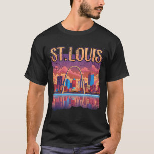 T-shirt Arche de St Louis Gateway Missouri Cityscape Skyli