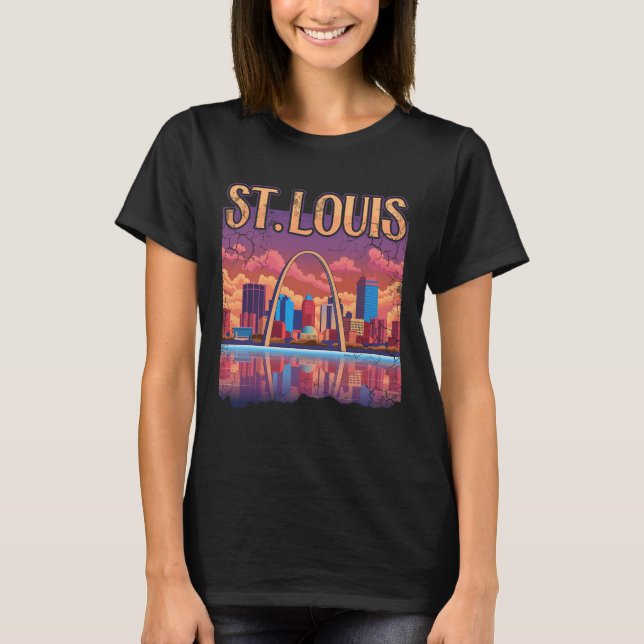 T-shirt Arche de St Louis Gateway Missouri Cityscape Skyli (Devant)