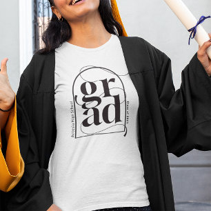 T-shirt Arche noire minimaliste moderne Gras Graduation