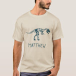 T-shirt Archéologie moderne T-Rex Dinosaur Dig<br><div class="desc">Cette chemise présente un fossile de dinosaure bleu préhistorique de t-Rex. Il y a aussi de l'espace pour ajouter un nom,  dans la typographie lunatique. Le cadeau idéal pour tous les passionnés d'archéologie ou de dinosaure sur le thème du dinosaure.</div>
