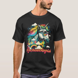 T-shirt Archéologue Rainbow Unicorn