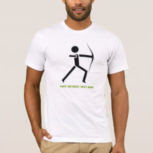 T-shirt Archer avec son arc noir, tir à l'arc vert coutume