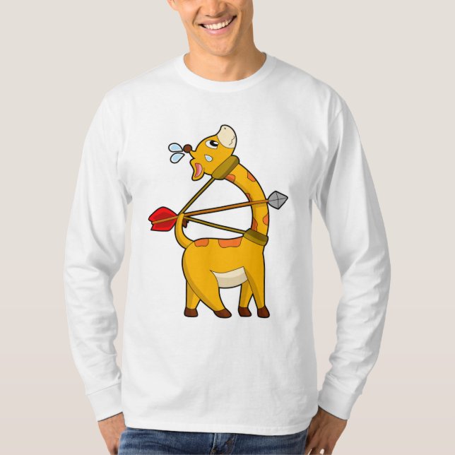 T-shirt Archer de girafe flèche Bow (Devant)
