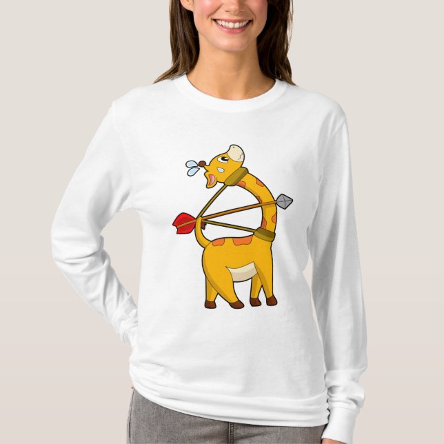 T-shirt Archer de girafe flèche Bow (Devant)