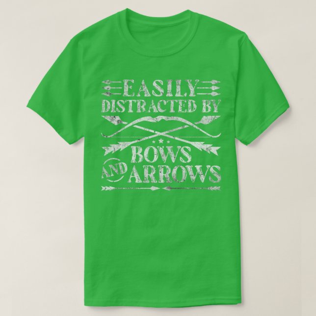 T-shirt Archer Design Hommes Tir à l'arc Distrait par Bows (Design devant)
