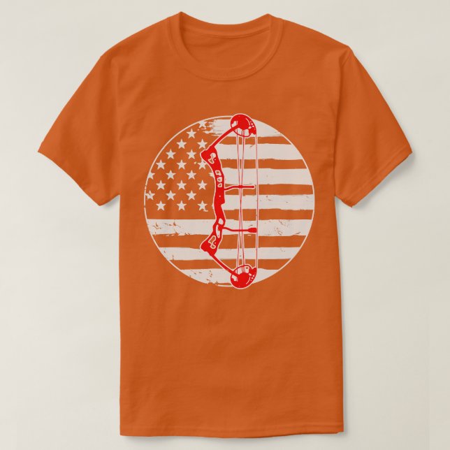 T-shirt Archer en tir à l'arc USA Drapeau Bow (Design devant)