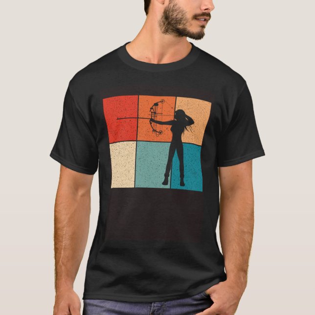 T-shirt Archer Girl Shooting With Arrow And Bow  Archery (Devant)