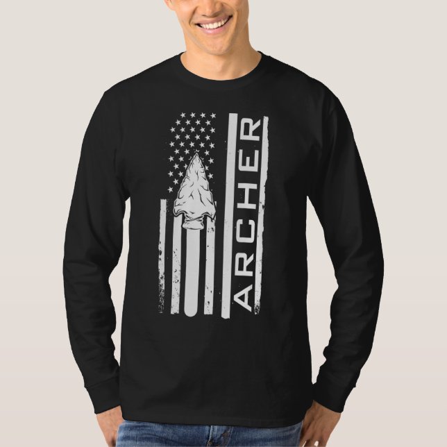 T-shirt Archer Love Avec Drapeau Américain (Devant)