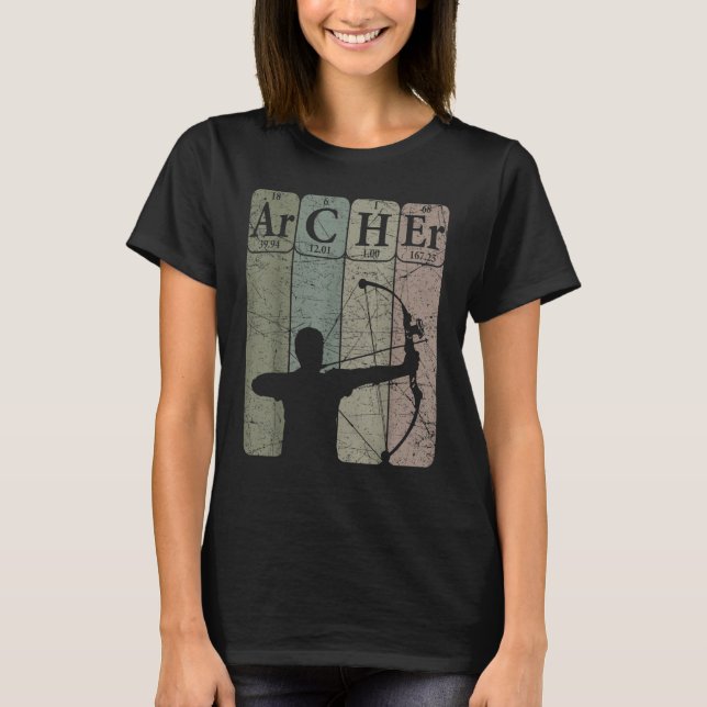 T-shirt Archer Periodic Table Elements Bow Hunting Archery (Devant)