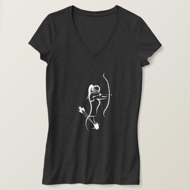 T-shirt Archer récurve pour femmes - Centerpunch (foncé) (Design devant)