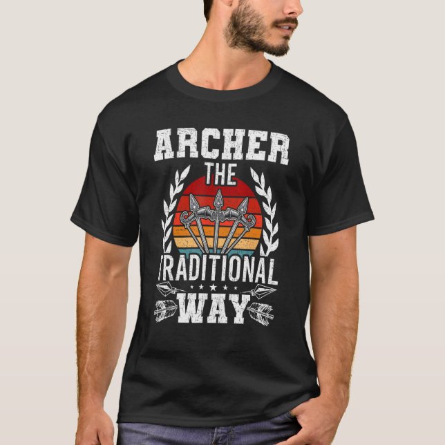 T-shirt Archers de tir à l'arc La méthode traditionnelle B (Devant)